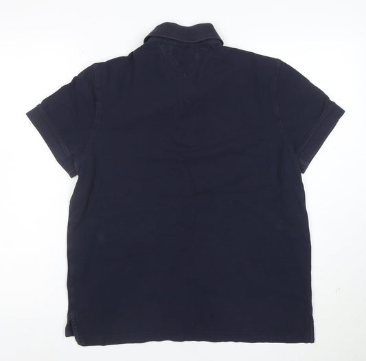 Tommy Hilfiger Men's Blue Slim Fit Premium Pique Polo L
