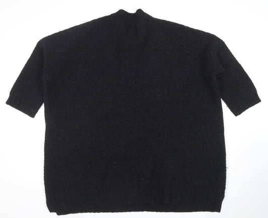 Two Danes Women's Black Lambswool Henley Jumper Size M