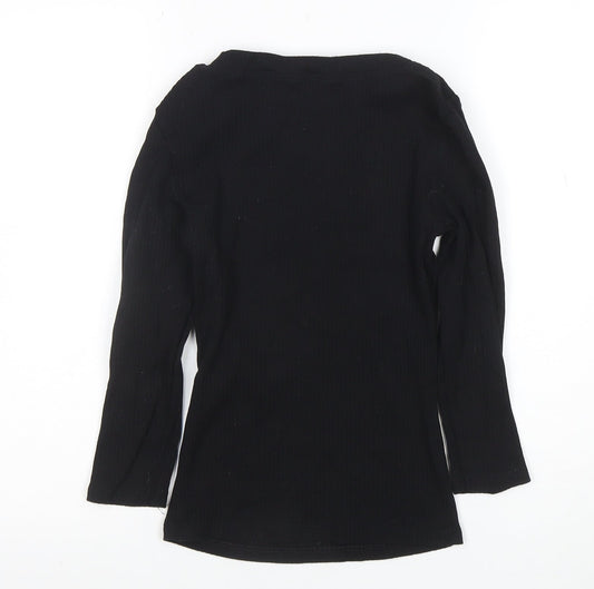 Friends Like These Women's Black Long Sleeve Cotton T-Shirt Size 8