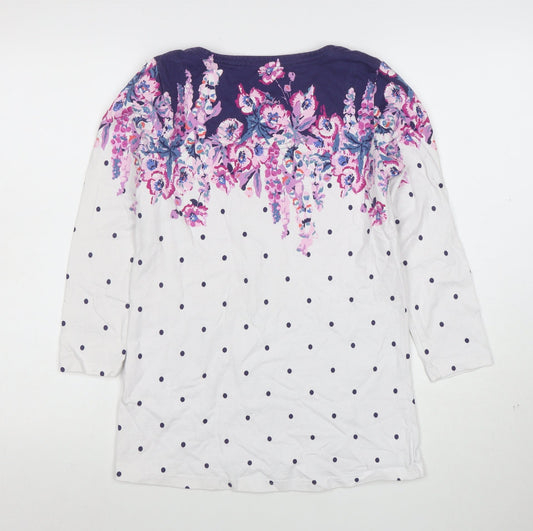 Joules Womens Multicoloured Floral Polka Dot Cotton Tunic Top Size 10