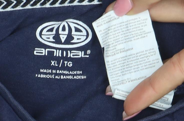Animal Women’s Navy Blue Cotton T-Shirt XL Short Sleeve Crew Neck