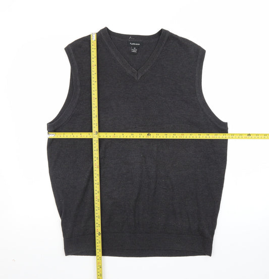 Van Heusen Men’s Black V-Neck Sleeveless Knit Vest M
