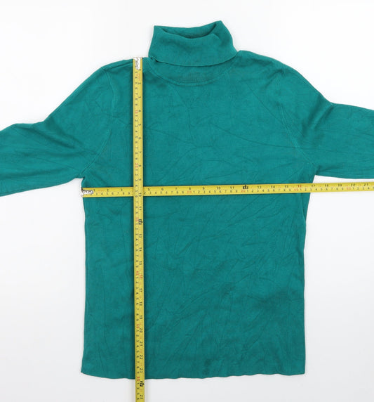 Chico's Women's Green Roll Neck Long Sleeve Knit Jumper M