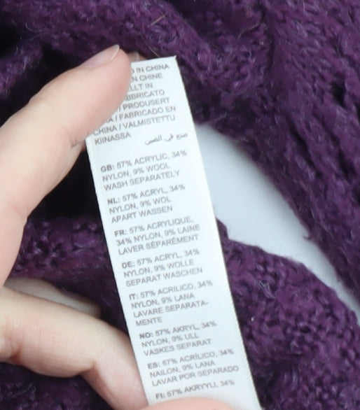Fat Face Women's Purple Knit Crew Neck Pullover Jumper Size 10