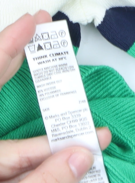 Marks and Spencer Men’s Green Colourblock Polo Shirt Size S