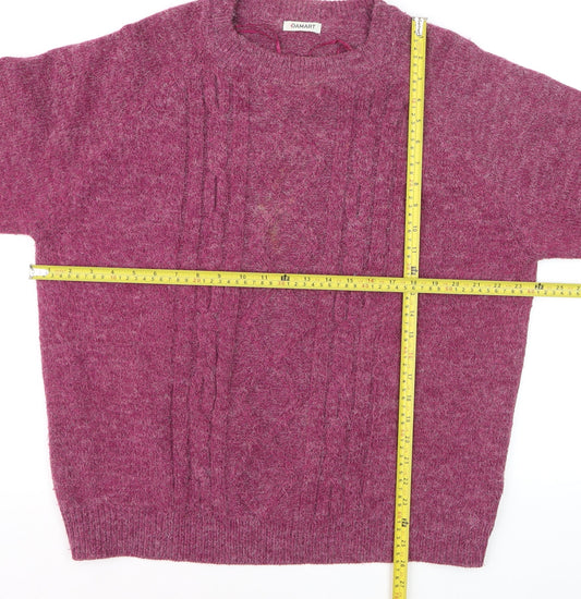Damart Women’s Purple Cable-Knit Acrylic Pullover Jumper Size L 18/20