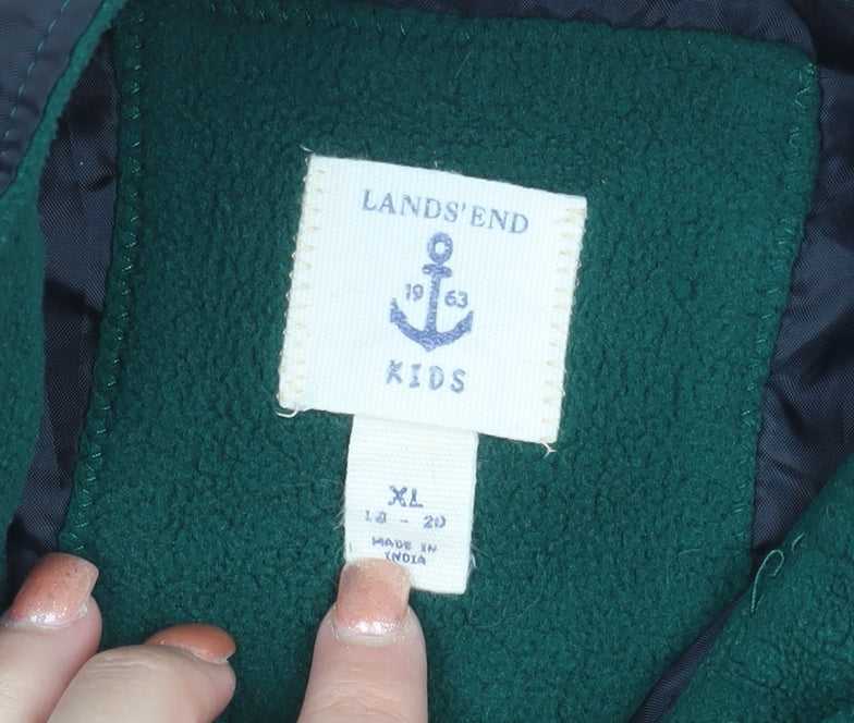 Additional view of Lands' End Teens Green Fleece Lined Mid-Length Casual Jacket, size S