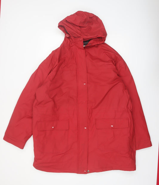 Talbots Women’s Red XL Waterproof Hooded Rain Coat