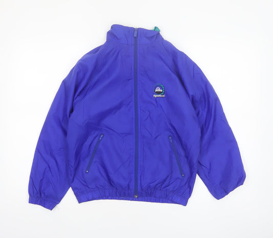 Reebok Womens Blue M 90s Windbreaker Nylon Jacket
