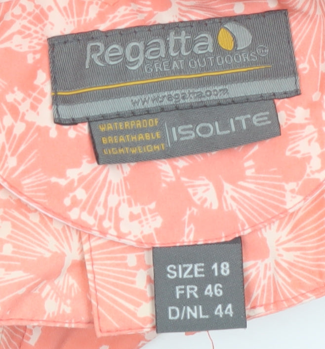 Regatta Women's Pink Floral Waterproof Rain Jacket Size 18