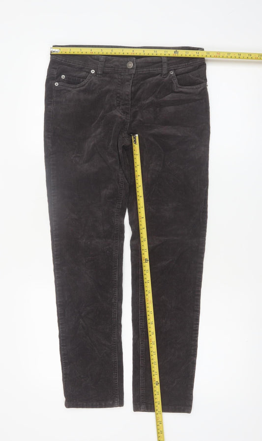Marie Lund Women's Brown Corduroy Chino Trousers Size 8 Slim Fit