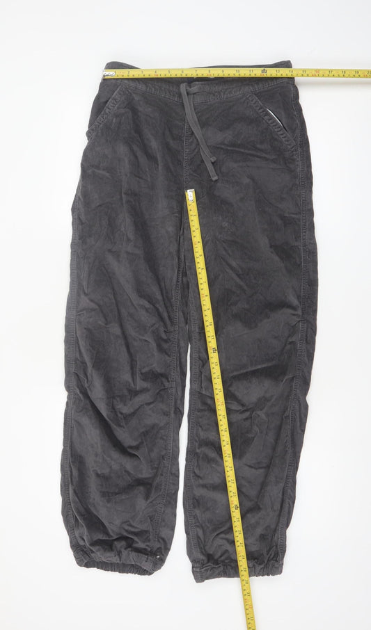 Hollister Women’s Grey Corduroy Jogger Trousers Size S Adjustable Waist