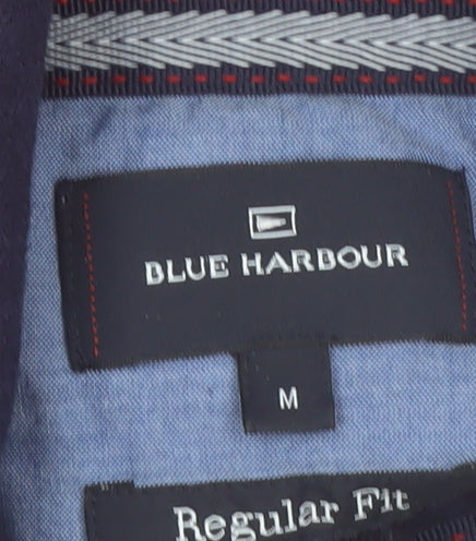 Marks and Spencer Blue Harbour Men's Red Striped Henley Sweatshirt M