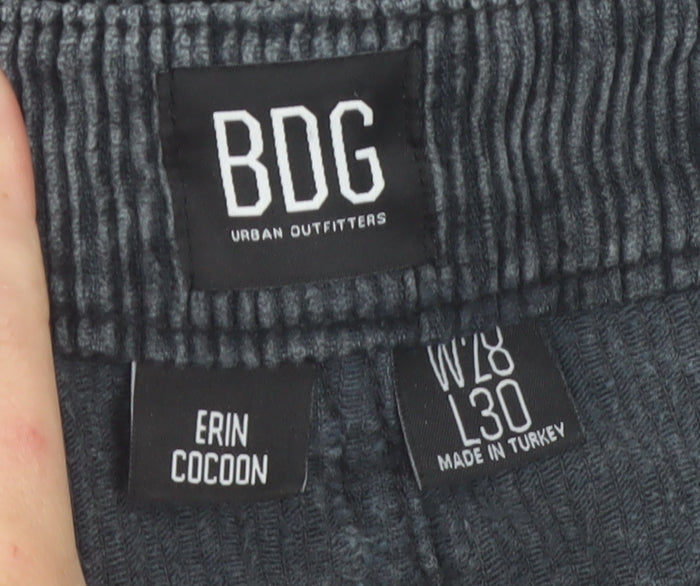 BDG Urban Outfitters Womens Grey Corduroy Erin Cocoon Trousers Size 10