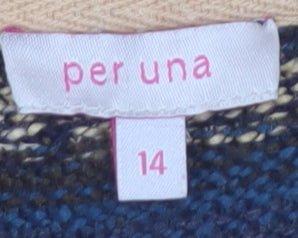 Marks and Spencer Per Una Women’s Multicoloured Size 14 Striped Knit Cardigan