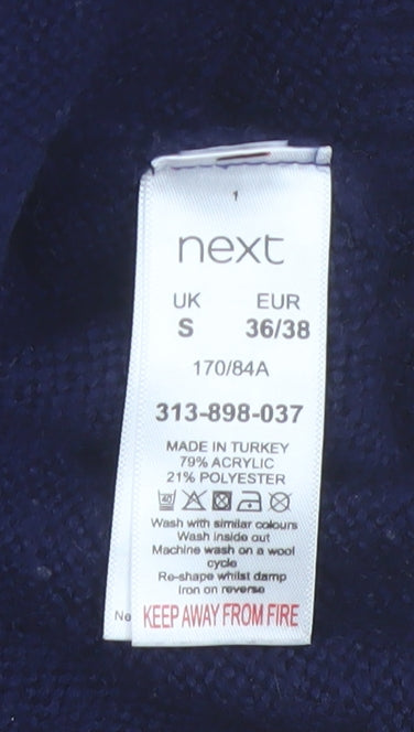 Next Womens Blue Rainbow Knit Crew Neck Pullover Jumper Size S