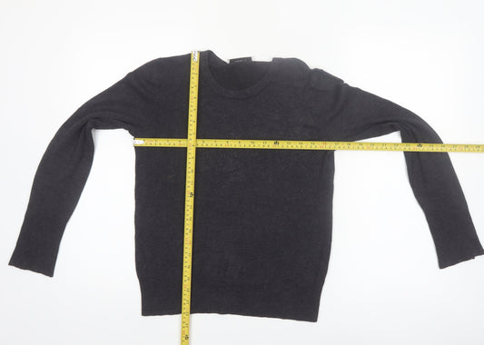 ZARA Women Black Crew Neck Knit Pullover Jumper Size 12