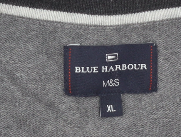 Marks and Spencer Blue Harbour Men’s Grey Cotton Button Cardigan XL