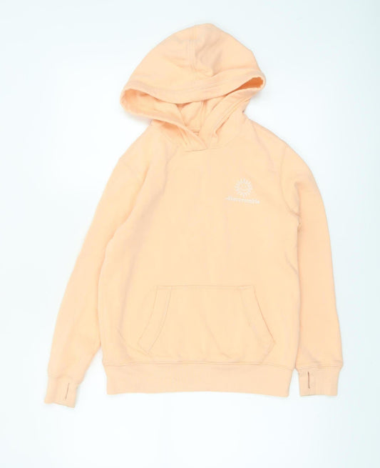 Abercrombie & Fitch Kids Girls Beige Logo Pullover Hoodie 9-10 Years