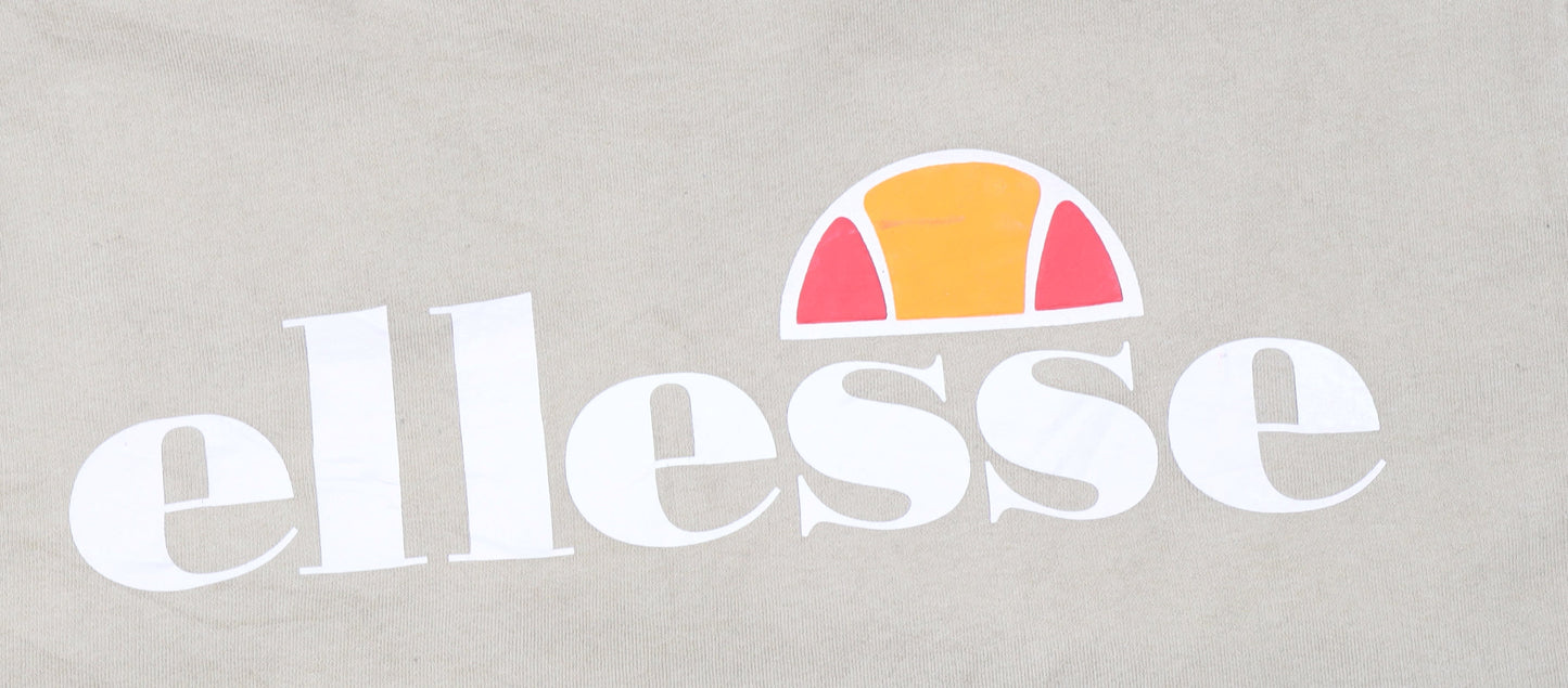 Ellesse Men's Beige Logo Pullover Sweatshirt Size M