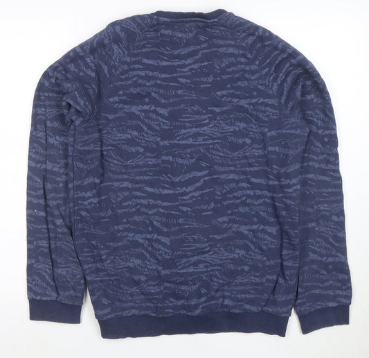 Selected Homme Men’s Blue Crew Neck Cotton Blend Sweatshirt M