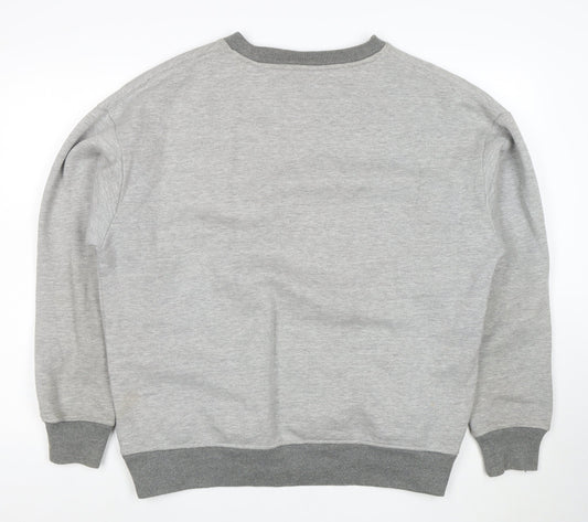 The Stronghold Men's Grey Crew Neck Sweatshirt L Cotton Blend Pullover