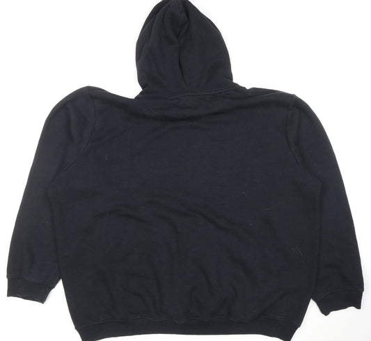 boohooMAN Mens Black Pullover Hoodie 3XL Fleece Regular Fit
