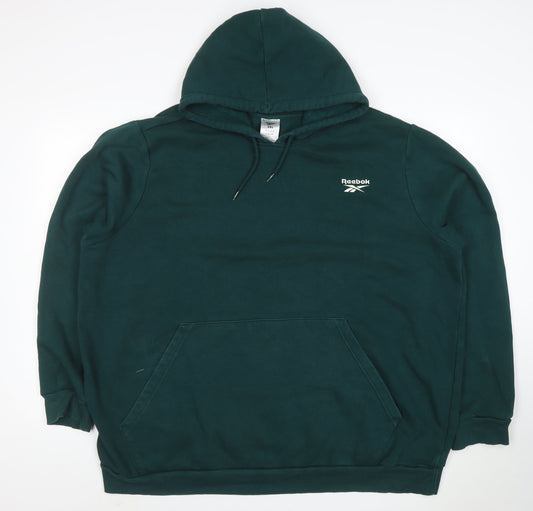 Additional front view of Reebok unisex green 2xl pullover hoodie sweatshirt cotton blend