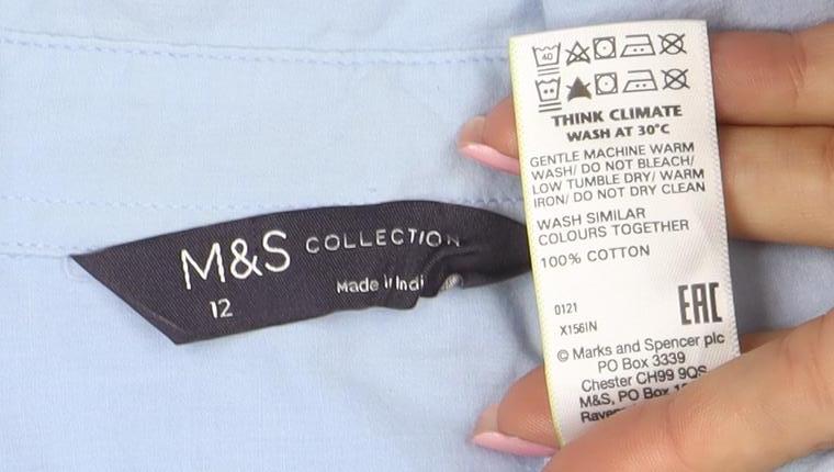 Marks and Spencer Women Blue Size 12 Cotton Long Sleeve Button-Up Shirt