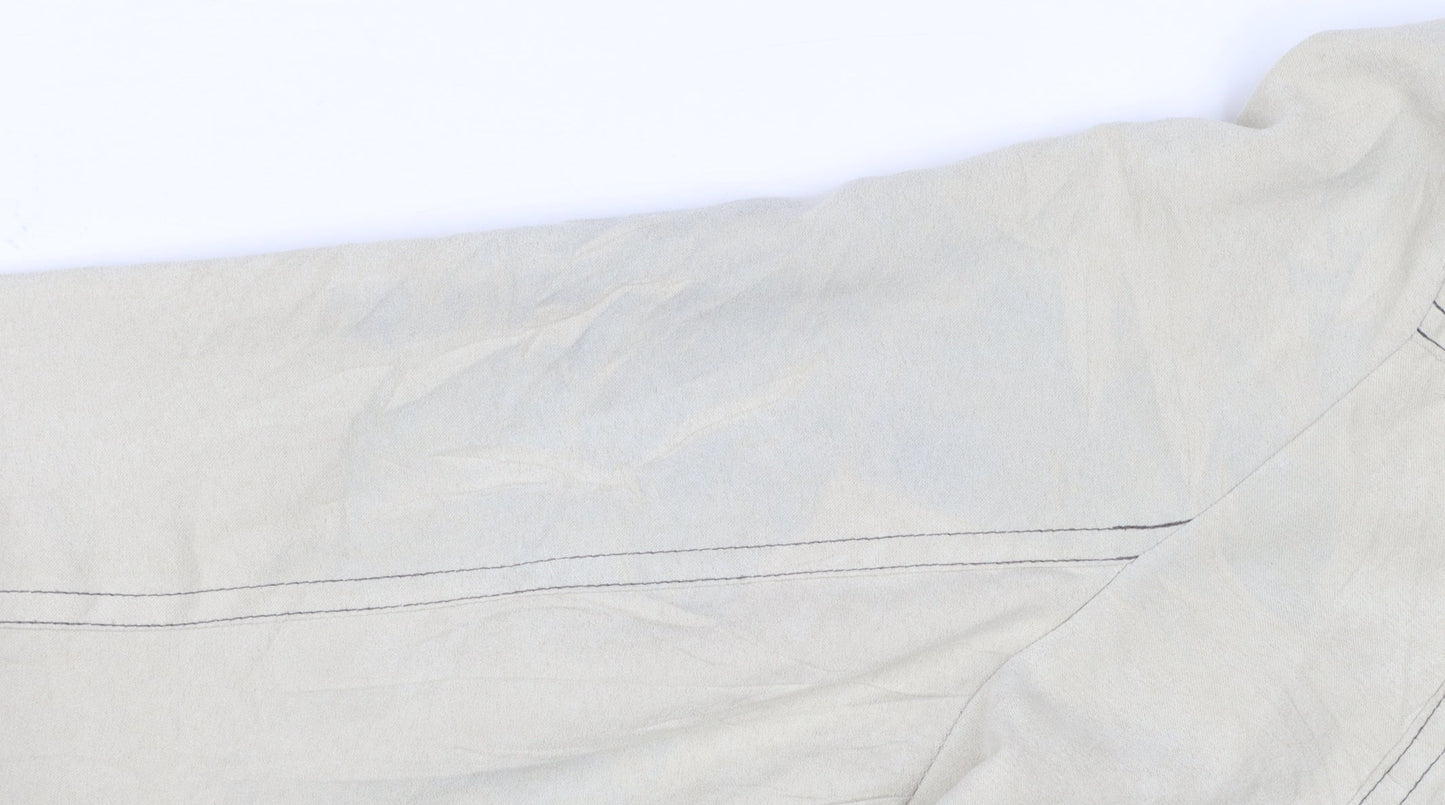 Just J Women's Beige Cotton Zip Basic Jacket Size 14