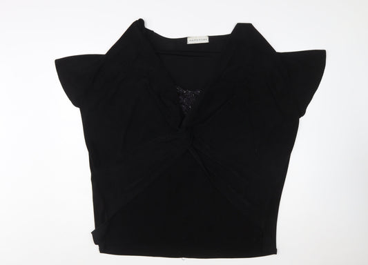 Wardrobe Women’s Black Wrap Blouse Short Sleeve Size 28/30