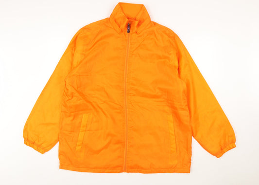 i5 Apparel Men's Orange Polyester Full Zip Lined Jacket Size L