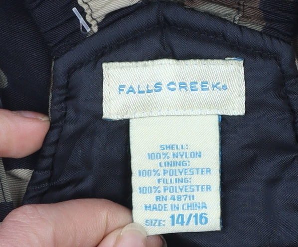 Falls Creek Womens Camouflage 14-16 Insulated Snow Pants Winter Trousers