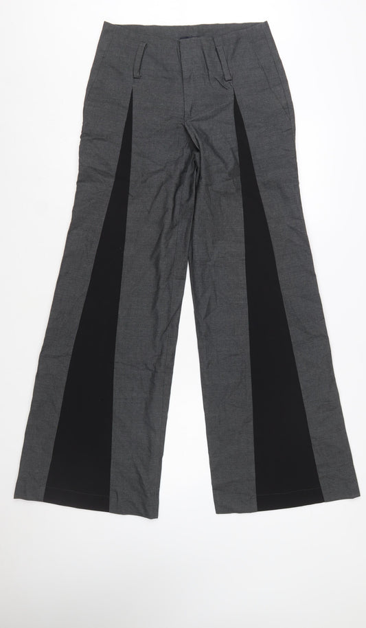 Banana Republic Women's Grey Wide-Leg Stretch Wool Trousers Size 6