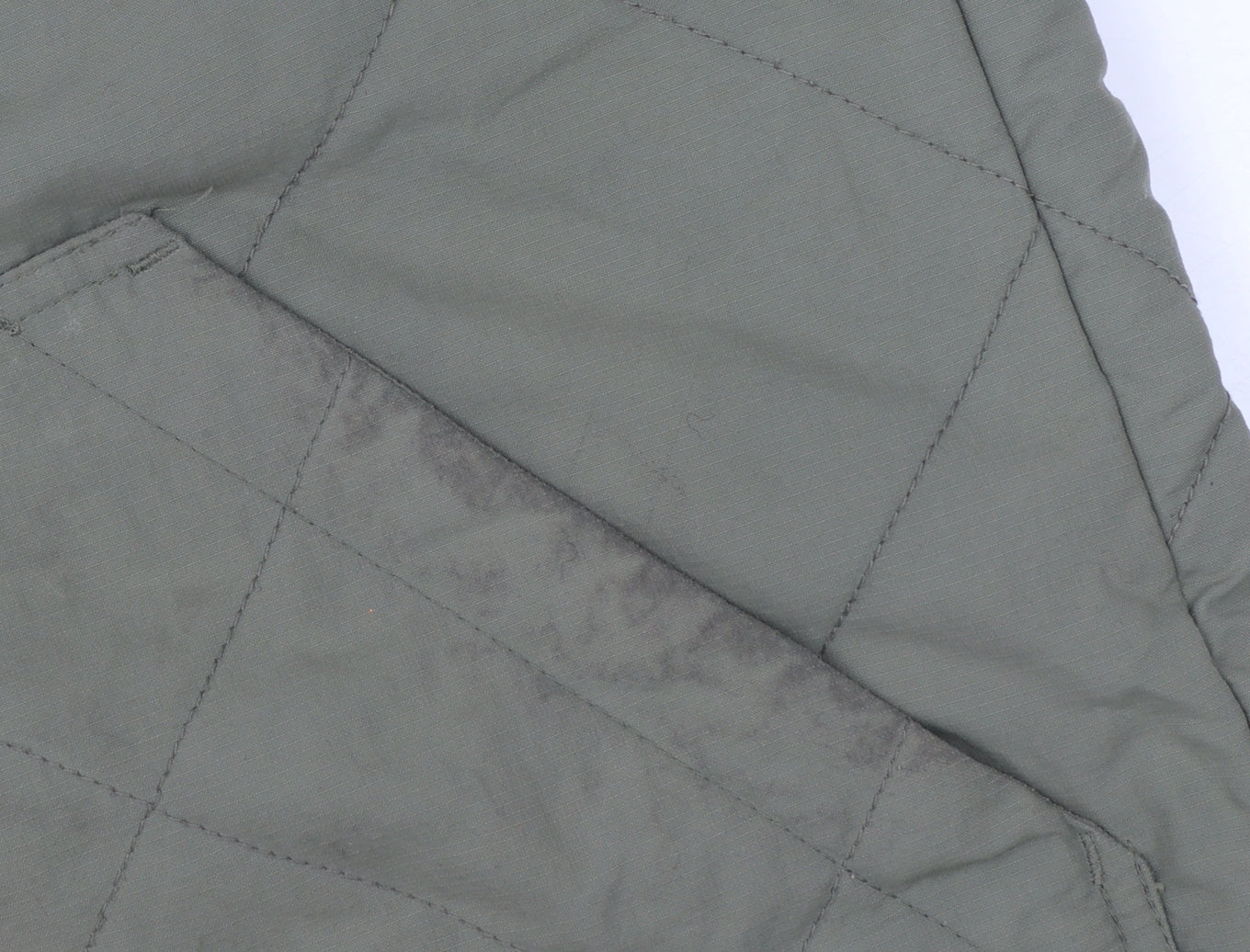 Jack & Jones Men's Green Quilted Waistcoat M Full Zip Lined Outdoor