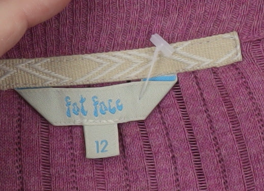 Fat Face Women's Purple Long Sleeve Tie Waist Cardigan Size 12