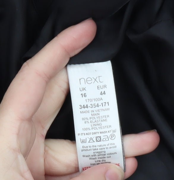 Next Women Black Tailored Single-Breasted Blazer UK 16