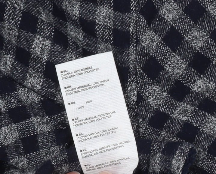 Additional view of Trespass boys’ blue checked flannel shirt jacket 5-6 years lined winter