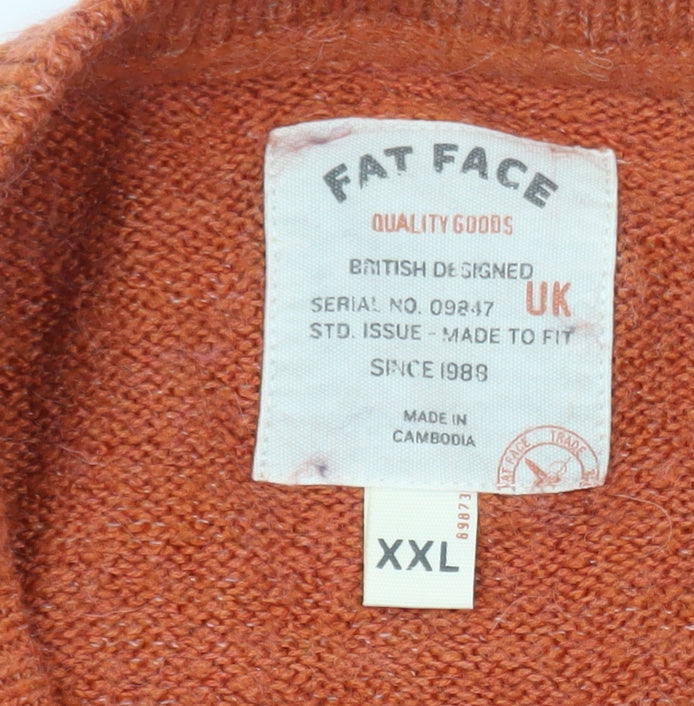 Fat Face Men's Multicoloured Wool Crew Neck Stripe Jumper 2XL