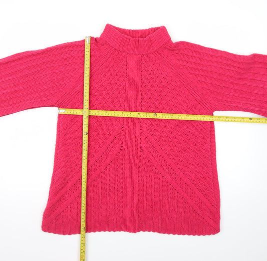 Saint Tropez Women’s Pink Mock Neck Knit Jumper Size M