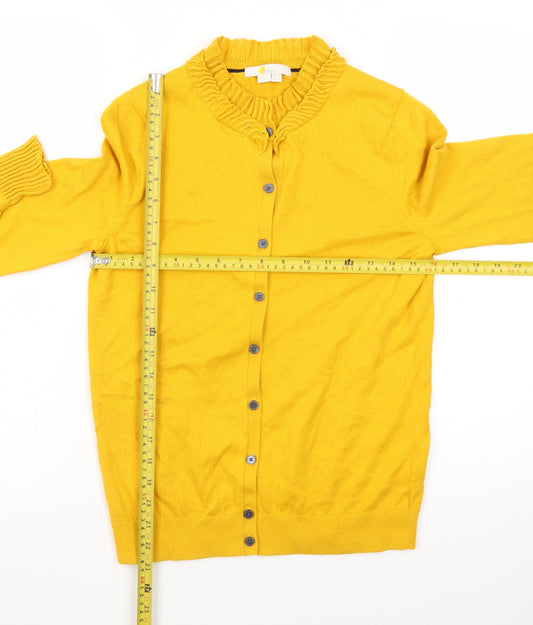 Boden Women's Yellow Knit Cardigan UK 10 Long Sleeve Lightweight