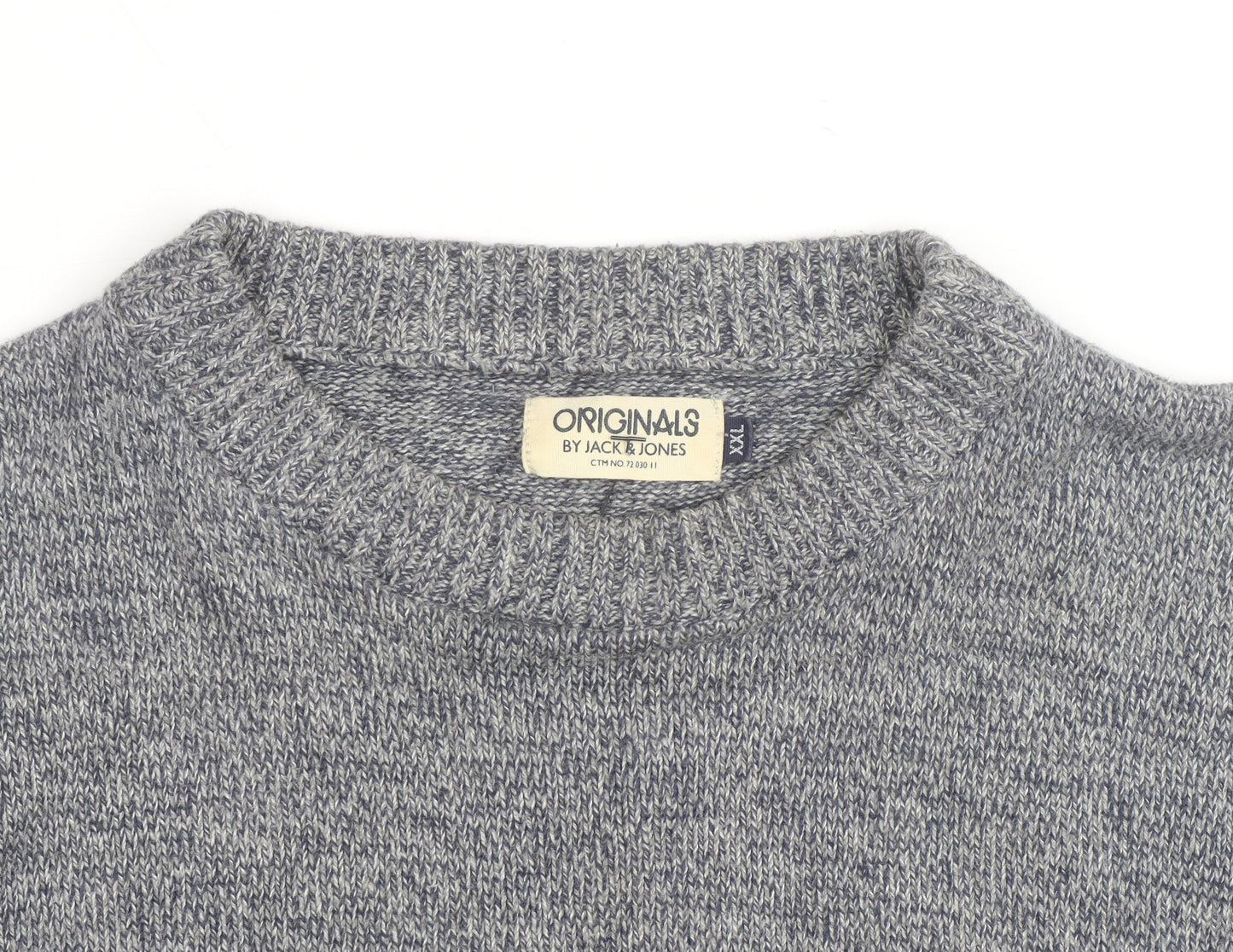 Jack & Jones Mens Grey 2XL Knit Pullover Jumper with Pocket