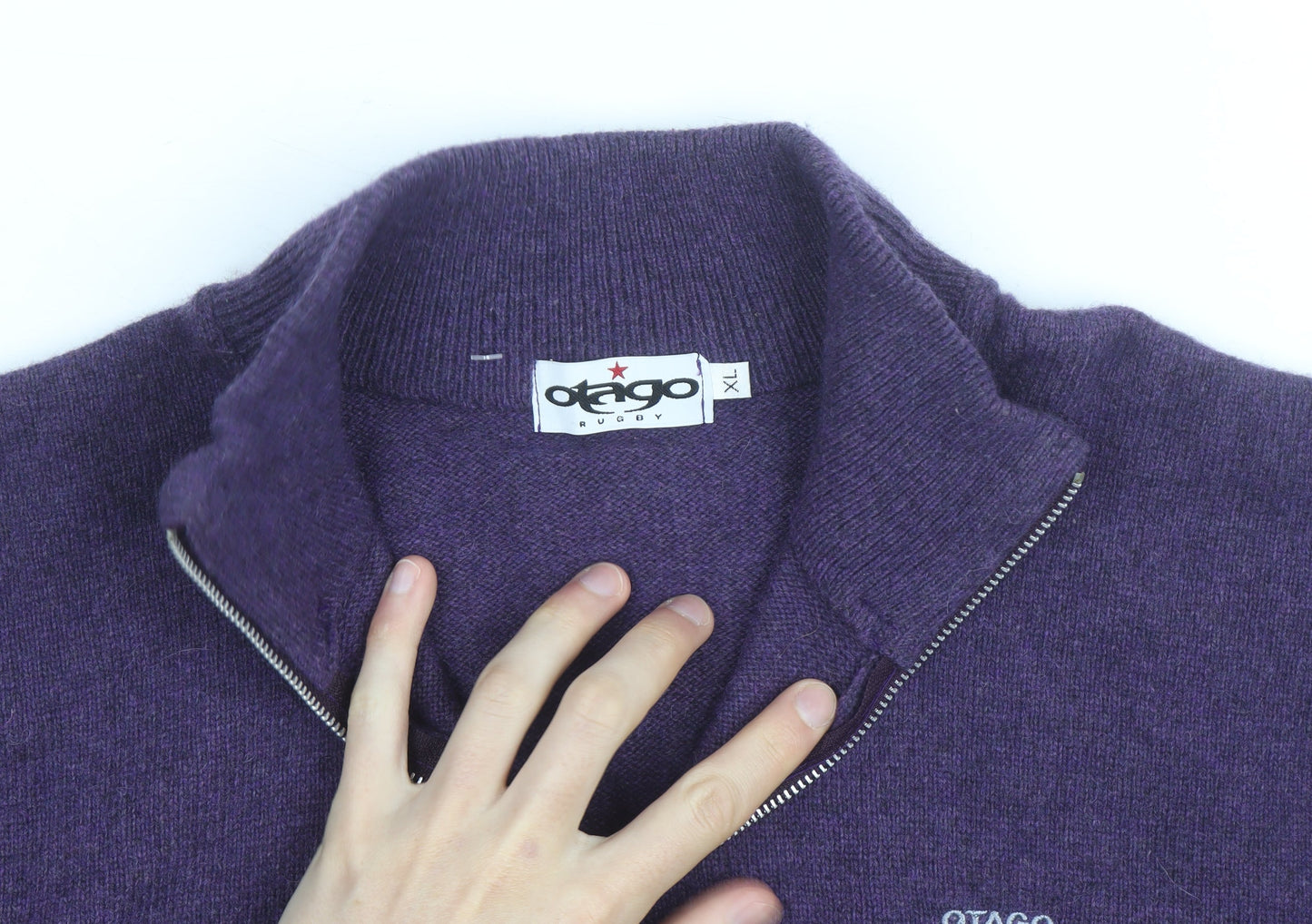 Otago Rugby Men’s Purple Wool 1/2 Zip Jumper XL High Neck