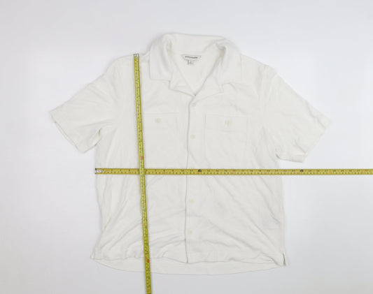 Marks and Spencer Autograph Men's White Regular Fit Button-Up Shirt L