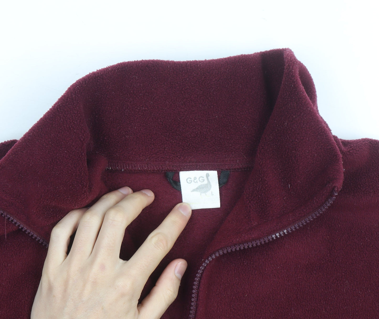 Geese & Gander Men's Burgundy Fleece Windbreaker Jacket Size L