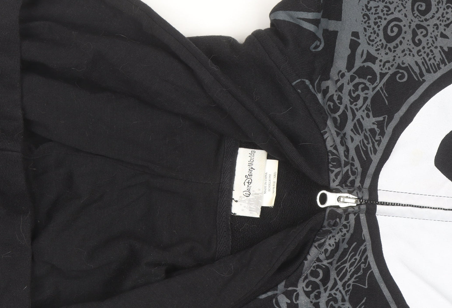 Disney Women’s Black Full Zip Hoodie Jack Skellington Size L Gothic Style