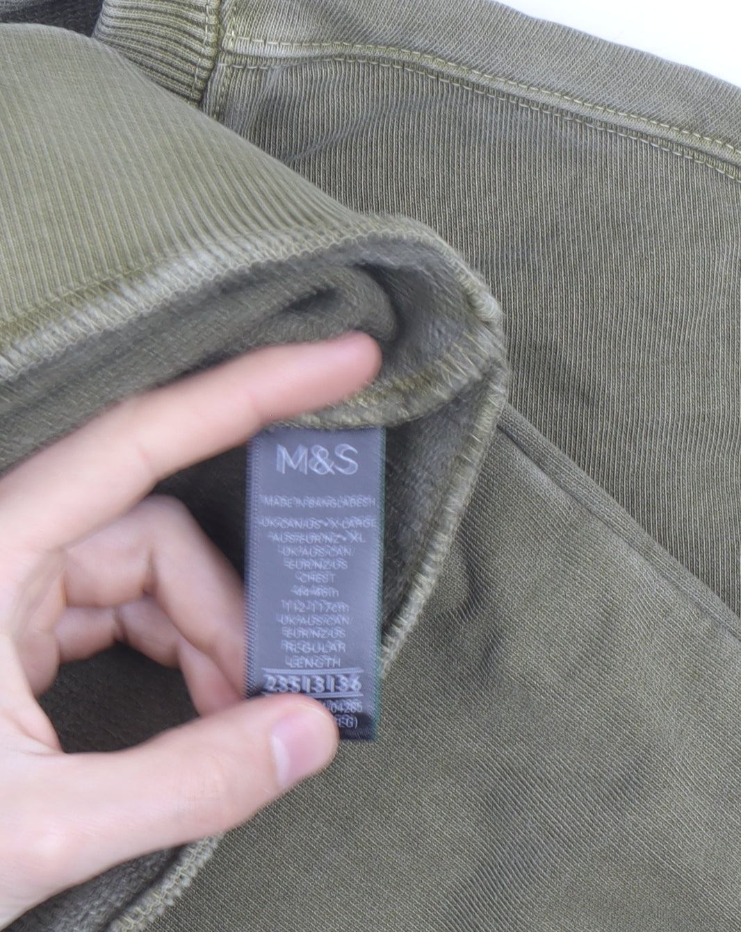 Marks and Spencer Men's Green XL Relaxed Fit Crew Neck Sweatshirt