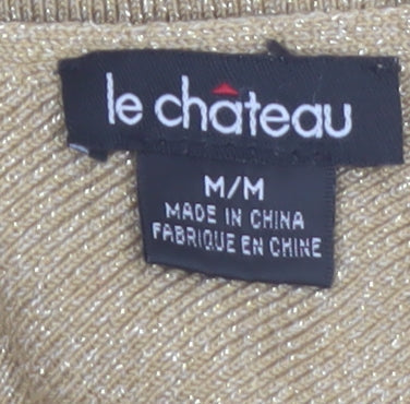Le Chateau Women’s Gold Metallic Knit Sleeveless Camisole Tank Top M