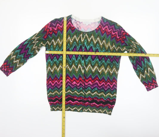 Joseph A. Women’s Multicoloured M Geometric Knit Cardigan