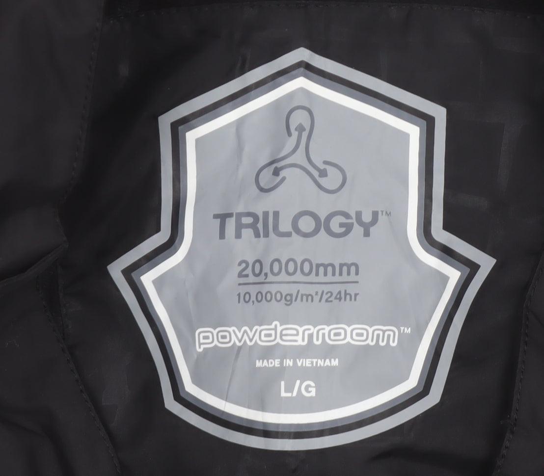 PowderRoom Trilogy Mens Black L Snow Pants Waterproof Winter Trousers